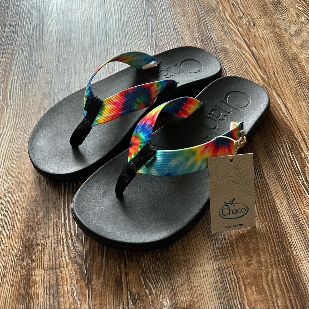 NWT! Men’s Chaco Chillos Flip Flop Dark Tie Dye Size 12